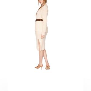 Callahan x Revolve Genny Fuzzy Cream Knitwear Midi Skirt Size XS
